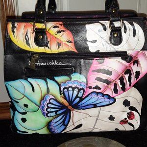 hand painted leather Purse
